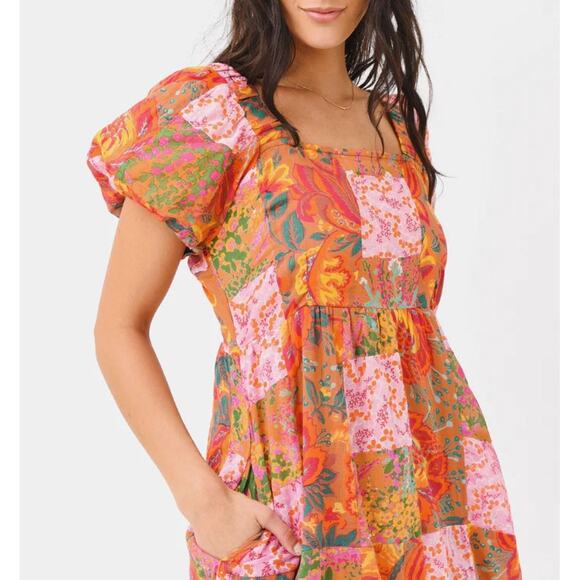 Banjanan Dragon Maxi Dress S/M Patchwork Floral Colorful 100% Cotton Boho India - Picture 12 of 14